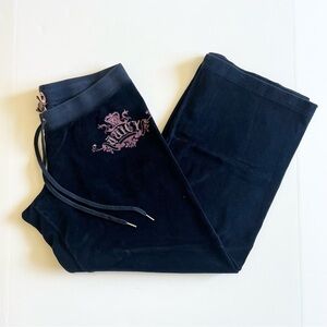 Y2K Juicy Couture Velour Pants Blue Size L Rhinestone Juicy 2000’s Low Rise